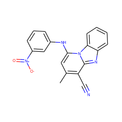 Cc1cc(Nc2cccc([N+](=O)[O-])c2)n2c(nc3ccccc32)c1C#N ZINC000000344306