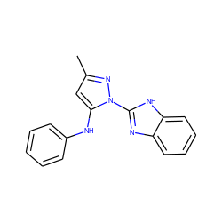 Cc1cc(Nc2ccccc2)n(-c2nc3ccccc3[nH]2)n1 ZINC000004005379