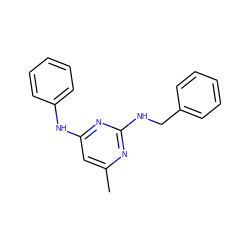 Cc1cc(Nc2ccccc2)nc(NCc2ccccc2)n1 ZINC000000524282