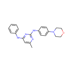 Cc1cc(Nc2ccccc2)nc(Nc2ccc(N3CCOCC3)cc2)n1 ZINC000203006564