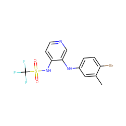 Cc1cc(Nc2cnccc2NS(=O)(=O)C(F)(F)F)ccc1Br ZINC000103266659