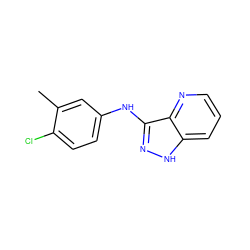 Cc1cc(Nc2n[nH]c3cccnc23)ccc1Cl ZINC000166892310