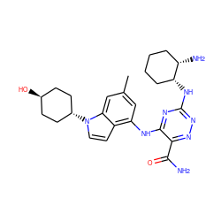 Cc1cc(Nc2nc(N[C@@H]3CCCC[C@@H]3N)nnc2C(N)=O)c2ccn([C@H]3CC[C@H](O)CC3)c2c1 ZINC001772644984