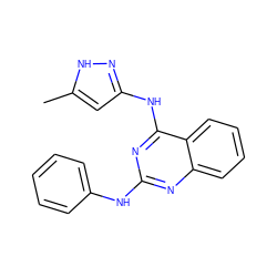 Cc1cc(Nc2nc(Nc3ccccc3)nc3ccccc23)n[nH]1 ZINC000038441117