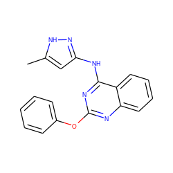 Cc1cc(Nc2nc(Oc3ccccc3)nc3ccccc23)n[nH]1 ZINC000034019895