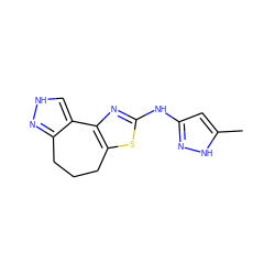 Cc1cc(Nc2nc3c(s2)CCCc2n[nH]cc2-3)n[nH]1 ZINC000072120313