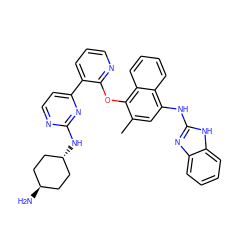 Cc1cc(Nc2nc3ccccc3[nH]2)c2ccccc2c1Oc1ncccc1-c1ccnc(N[C@H]2CC[C@H](N)CC2)n1 ZINC000299824934