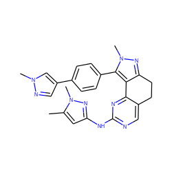 Cc1cc(Nc2ncc3c(n2)-c2c(nn(C)c2-c2ccc(-c4cnn(C)c4)cc2)CC3)nn1C ZINC000224941339