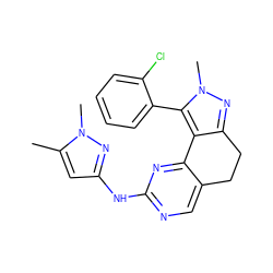 Cc1cc(Nc2ncc3c(n2)-c2c(nn(C)c2-c2ccccc2Cl)CC3)nn1C ZINC000169702213