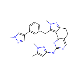 Cc1cc(Nc2ncc3c(n2)-c2c(nn(C)c2Cc2cccc(-c4cnn(C)c4)c2)CC3)nn1C ZINC000224946150