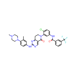 Cc1cc(Nc2ncc3c(n2)CCN(c2cc(NC(=O)c4cccc(C(F)(F)F)c4)ccc2Cl)C3=O)ccc1N1CCN(C)CC1 ZINC000163897759