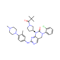 Cc1cc(Nc2ncc3c(n2)N([C@H]2CCN(C(=O)C(C)(C)C)C2)C(=O)N(c2ccccc2Cl)C3)ccc1N1CCN(C)CC1 ZINC001772638645