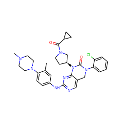 Cc1cc(Nc2ncc3c(n2)N([C@H]2CCN(C(=O)C4CC4)C2)C(=O)N(c2ccccc2Cl)C3)ccc1N1CCN(C)CC1 ZINC001772587381