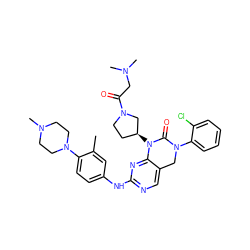 Cc1cc(Nc2ncc3c(n2)N([C@H]2CCN(C(=O)CN(C)C)C2)C(=O)N(c2ccccc2Cl)C3)ccc1N1CCN(C)CC1 ZINC001772625517