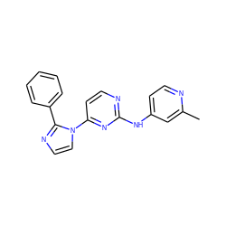 Cc1cc(Nc2nccc(-n3ccnc3-c3ccccc3)n2)ccn1 ZINC000013489750