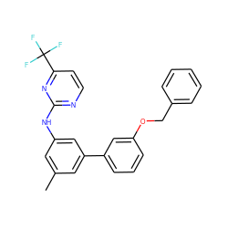 Cc1cc(Nc2nccc(C(F)(F)F)n2)cc(-c2cccc(OCc3ccccc3)c2)c1 ZINC001772569899