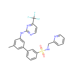 Cc1cc(Nc2nccc(C(F)(F)F)n2)cc(-c2cccc(S(=O)(=O)NCc3ccccn3)c2)c1 ZINC001772595799