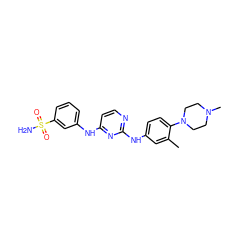 Cc1cc(Nc2nccc(Nc3cccc(S(N)(=O)=O)c3)n2)ccc1N1CCN(C)CC1 ZINC001772607019