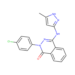 Cc1cc(Nc2nn(-c3ccc(Cl)cc3)c(=O)c3ccccc23)n[nH]1 ZINC000035942161