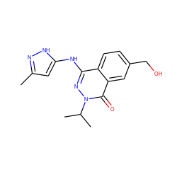 Cc1cc(Nc2nn(C(C)C)c(=O)c3cc(CO)ccc23)[nH]n1 ZINC000035905869