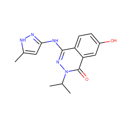 Cc1cc(Nc2nn(C(C)C)c(=O)c3cc(O)ccc23)n[nH]1 ZINC000040898856