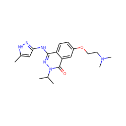 Cc1cc(Nc2nn(C(C)C)c(=O)c3cc(OCCN(C)C)ccc23)n[nH]1 ZINC000040404203