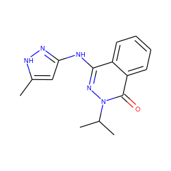 Cc1cc(Nc2nn(C(C)C)c(=O)c3ccccc23)n[nH]1 ZINC000066104005