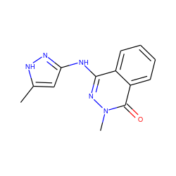 Cc1cc(Nc2nn(C)c(=O)c3ccccc23)n[nH]1 ZINC000066103302