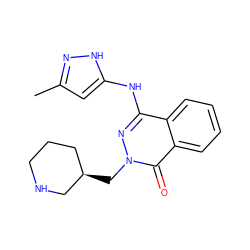 Cc1cc(Nc2nn(C[C@@H]3CCCNC3)c(=O)c3ccccc23)[nH]n1 ZINC000040975593