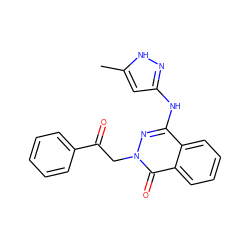 Cc1cc(Nc2nn(CC(=O)c3ccccc3)c(=O)c3ccccc23)n[nH]1 ZINC000040901150