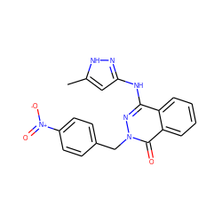 Cc1cc(Nc2nn(Cc3ccc([N+](=O)[O-])cc3)c(=O)c3ccccc23)n[nH]1 ZINC000034641245