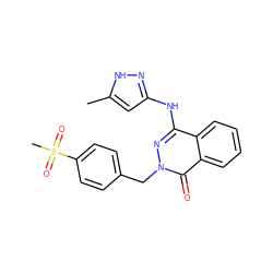 Cc1cc(Nc2nn(Cc3ccc(S(C)(=O)=O)cc3)c(=O)c3ccccc23)n[nH]1 ZINC000035932954