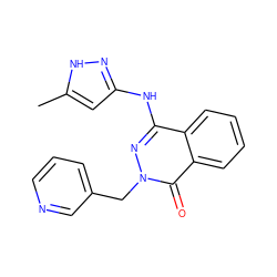 Cc1cc(Nc2nn(Cc3cccnc3)c(=O)c3ccccc23)n[nH]1 ZINC000034640367