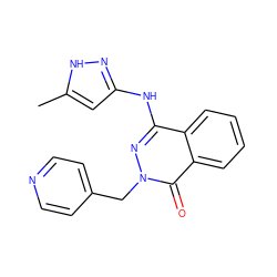 Cc1cc(Nc2nn(Cc3ccncc3)c(=O)c3ccccc23)n[nH]1 ZINC000038237802