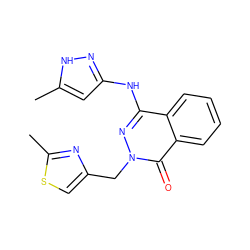 Cc1cc(Nc2nn(Cc3csc(C)n3)c(=O)c3ccccc23)n[nH]1 ZINC000066112691