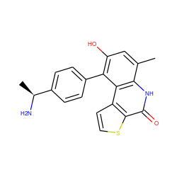 Cc1cc(O)c(-c2ccc([C@H](C)N)cc2)c2c1[nH]c(=O)c1sccc12 ZINC000149515563