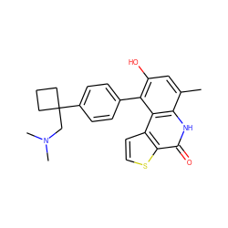 Cc1cc(O)c(-c2ccc(C3(CN(C)C)CCC3)cc2)c2c1[nH]c(=O)c1sccc12 ZINC000166020773