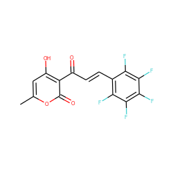 Cc1cc(O)c(C(=O)/C=C/c2c(F)c(F)c(F)c(F)c2F)c(=O)o1 ZINC000006418420