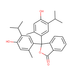 Cc1cc(O)c(C(C)C)cc1C1(c2cc(C(C)C)c(O)cc2C)OC(=O)c2ccccc21 ZINC000003860920