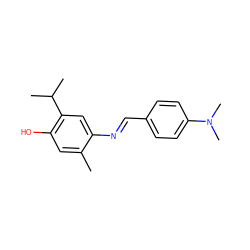 Cc1cc(O)c(C(C)C)cc1N=Cc1ccc(N(C)C)cc1 ZINC000254005603