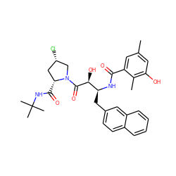 Cc1cc(O)c(C)c(C(=O)N[C@@H](Cc2ccc3ccccc3c2)[C@H](O)C(=O)N2C[C@@H](Cl)C[C@H]2C(=O)NC(C)(C)C)c1 ZINC000014944438