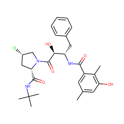 Cc1cc(O)c(C)c(C(=O)N[C@@H](Cc2ccccc2)[C@H](O)C(=O)N2C[C@@H](Cl)C[C@H]2C(=O)NC(C)(C)C)c1 ZINC000014944395