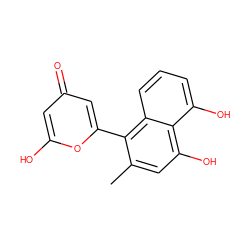 Cc1cc(O)c2c(O)cccc2c1-c1cc(=O)cc(O)o1 ZINC000101364026