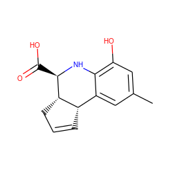 Cc1cc(O)c2c(c1)[C@@H]1C=CC[C@@H]1[C@@H](C(=O)O)N2 ZINC000169299110