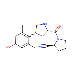 Cc1cc(O)cc(C)c1[C@@H]1CN[C@H](C(=O)N2CCC[C@H]2C#N)C1 ZINC000028714255