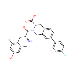 Cc1cc(O)cc(C)c1C[C@@H](N)C(=O)N1Cc2cc(-c3ccc(F)cc3)ccc2C[C@H]1C(=O)O ZINC000029410794