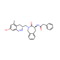 Cc1cc(O)cc(C)c1C[C@@H](N)CN1Cc2ccccc2C[C@H](NC(=O)Cc2ccccc2)C1=O ZINC000013644499