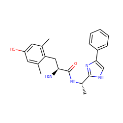 Cc1cc(O)cc(C)c1C[C@H](N)C(=O)N[C@@H](C)c1nc(-c2ccccc2)c[nH]1 ZINC000095572047