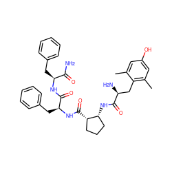 Cc1cc(O)cc(C)c1C[C@H](N)C(=O)N[C@@H]1CCC[C@@H]1C(=O)N[C@@H](Cc1ccccc1)C(=O)N[C@@H](Cc1ccccc1)C(N)=O ZINC000028475813