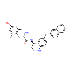 Cc1cc(O)cc(C)c1C[C@H](N)C(=O)N[C@@H]1CCNc2ccc(Cc3ccc4ccccc4c3)cc21 ZINC000095583152